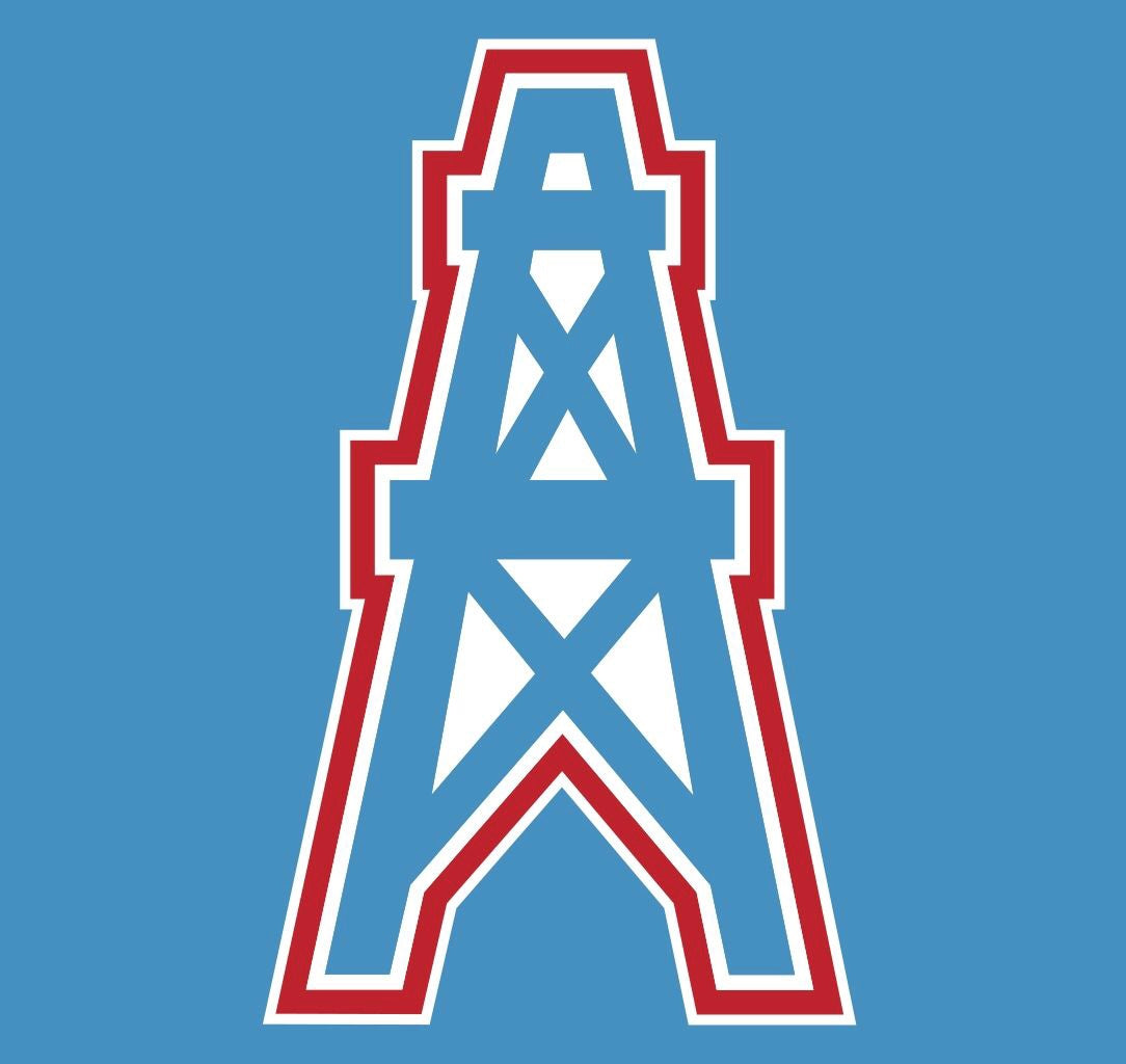 Starter Historic Logo Renegade Houston Oilers White and Light Blue