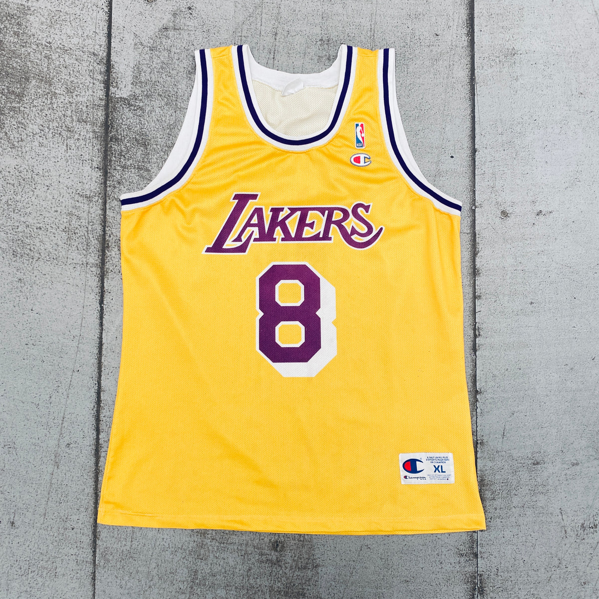 Los Angeles Lakers: Kobe Bryant 1996/97 Rookie Yellow Champion Jersey –  National Vintage League Ltd.