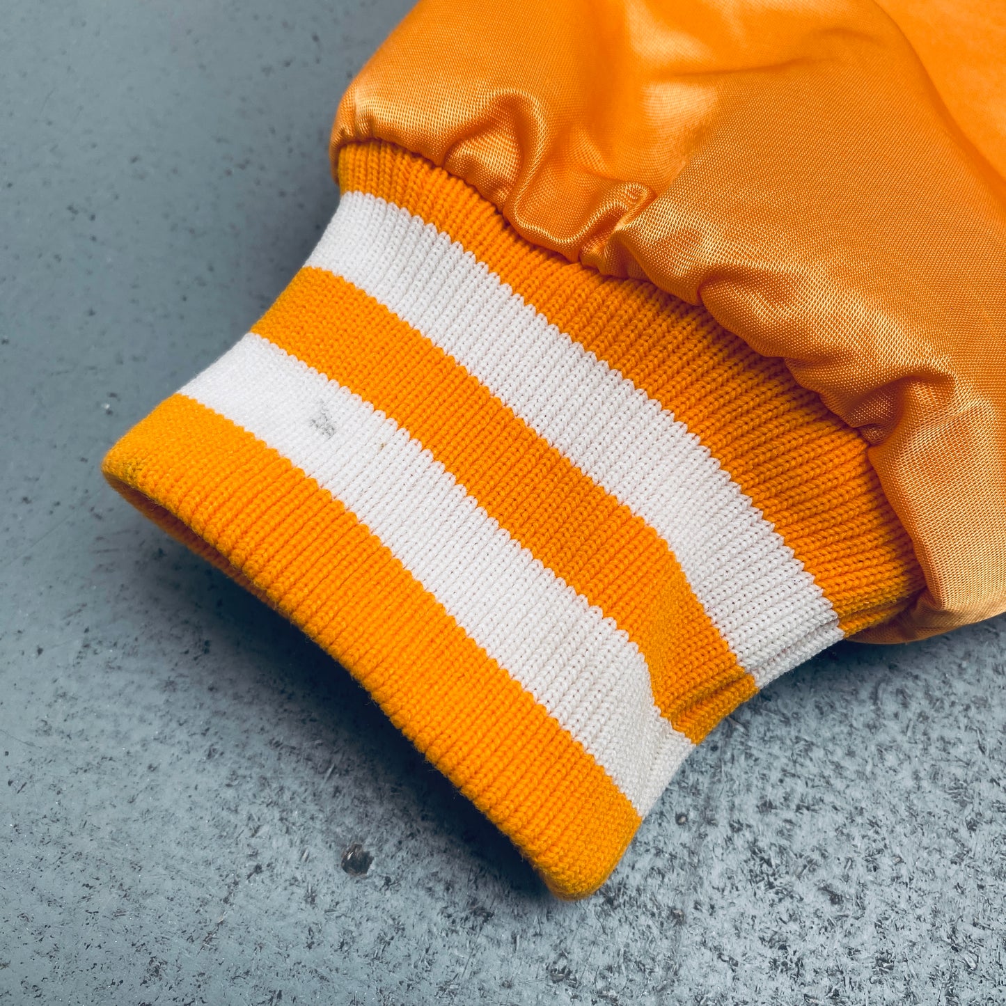 Tampa Bay Buccaneers: 1980's Satin Creamsicle Starter Bomber Jacket (L)