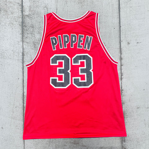 Chicago Bulls: Scottie Pippen 1997/98 Red & Black Reversible Champion Jersey (L)