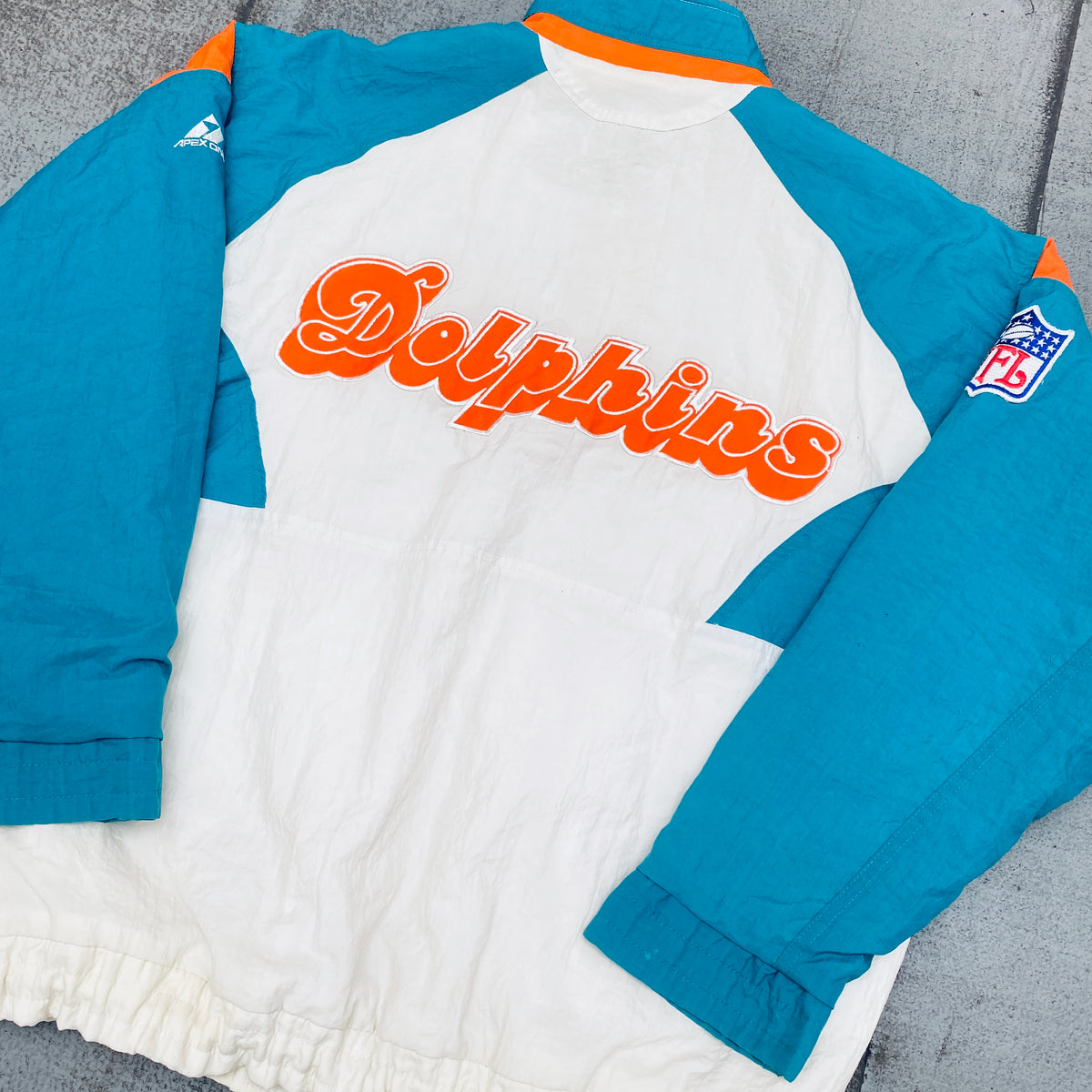 Miami Dolphins: 1990's Apex One Reverse Spellout Fullzip Jacket (L) –  National Vintage League Ltd.