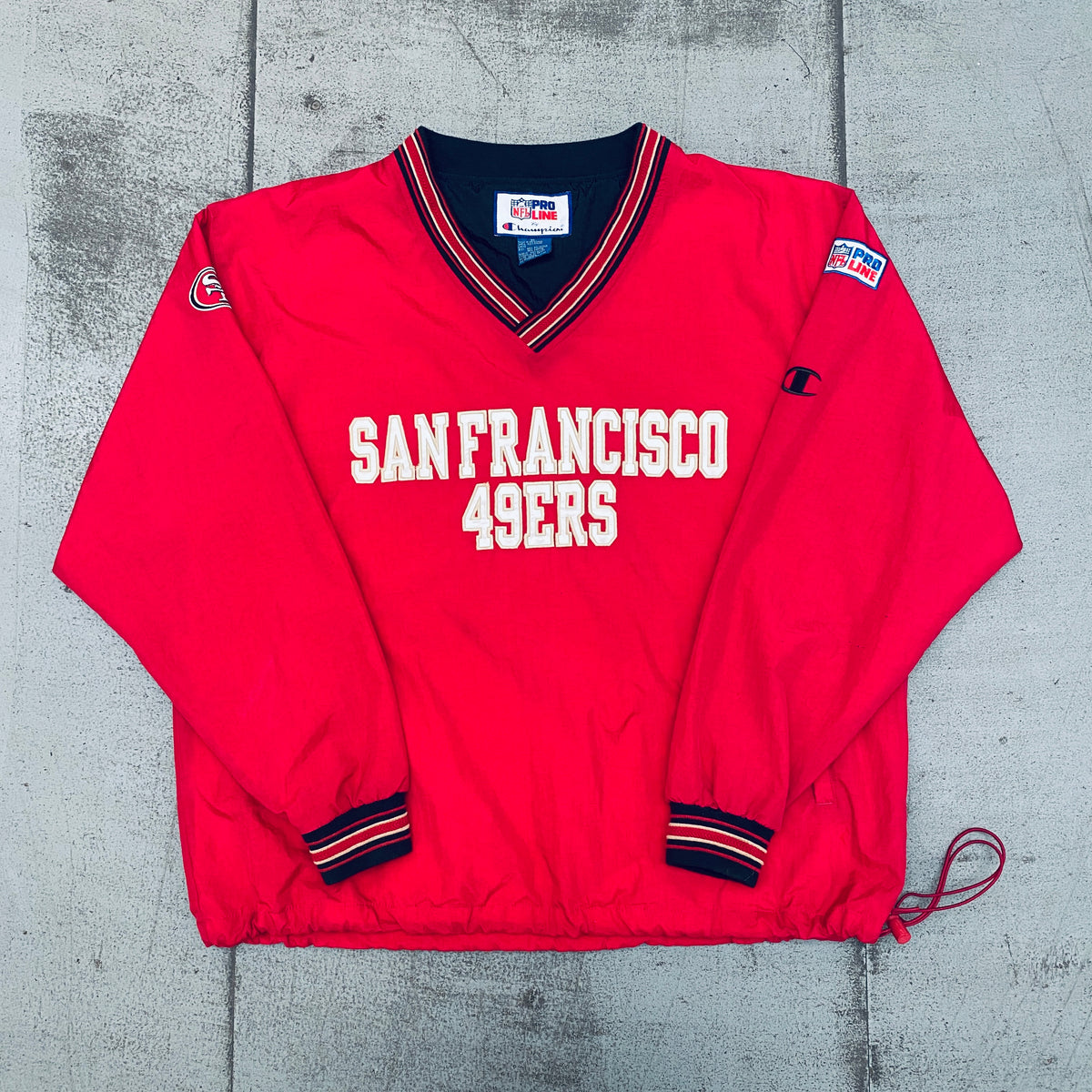 San Francisco 49ers: 1990's Champion Spellout Proline Sideline Jacket –  National Vintage League Ltd.