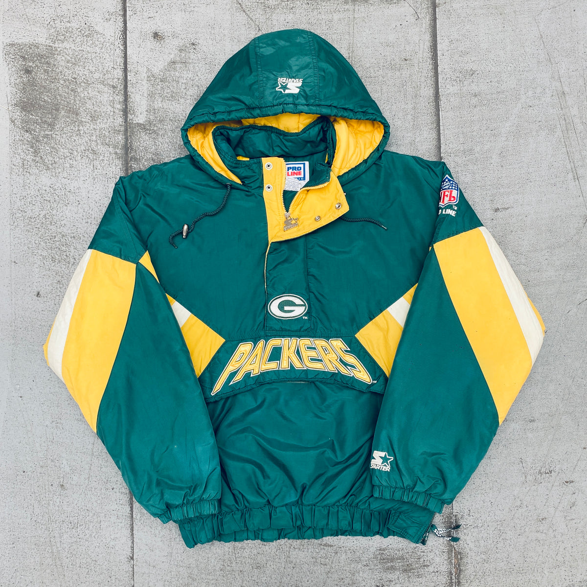 Green Bay Packers: 1990's 1/4 Zip Proline Starter Breakaway Jacket (XX –  National Vintage League Ltd.