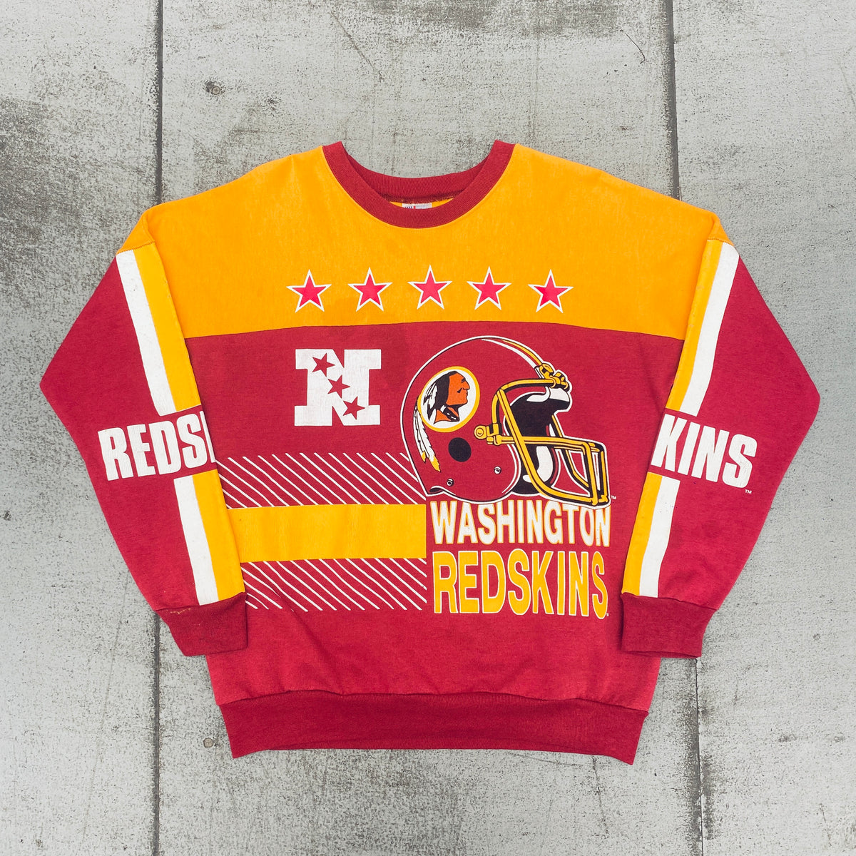 Washington Redskins: 1980's All Over Graphic Spellout Sweat (M/L) –  National Vintage League Ltd.