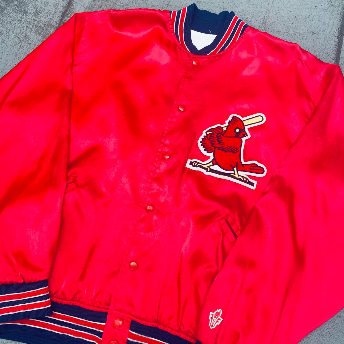 Mlb St Louis Cardinals Satin Button Up Starter Jacket