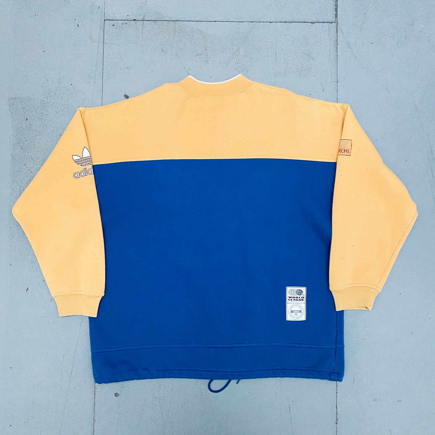 WLAF: London Monarchs 1990's Adidas Embroidered Spellout Sweat (L/XL)