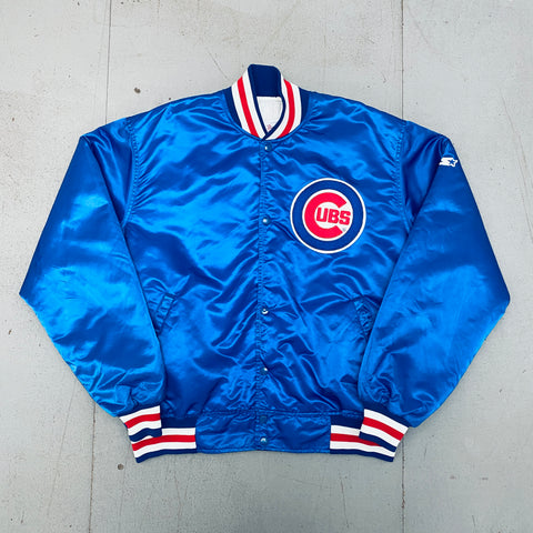 Chicago Cubs: 1980's Satin Diamond Collection Starter Bomber Jacket (XXL)