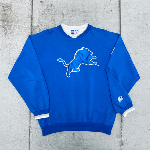 Detroit Lions: 1990's Embroidered Logo Proline Starter Sweat (M/L)