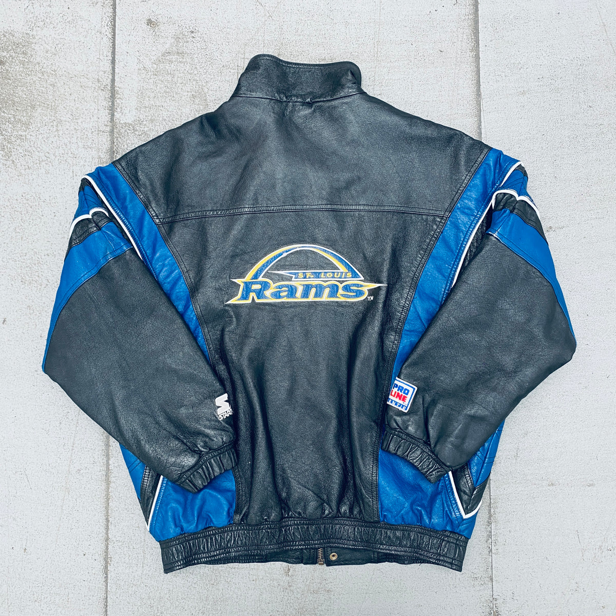St. Louis Rams: 1990's Blackout Leather Proline Fullzip Starter