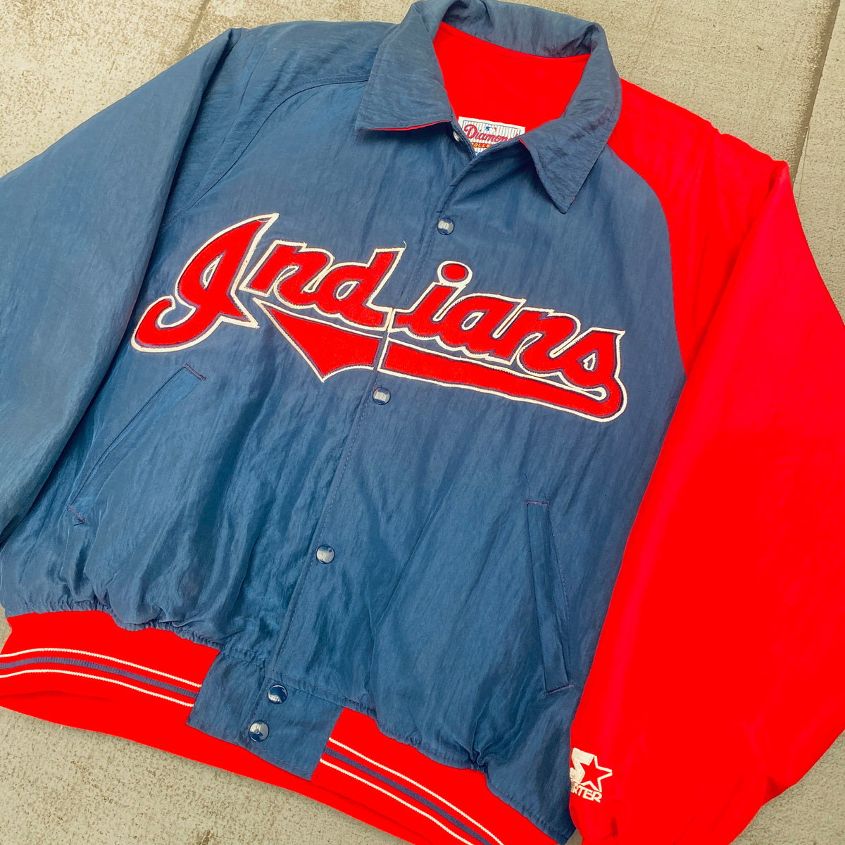 Cleveland Indians: 1990's Coach's Dugout Lightweight Starter Bomber Ja –  National Vintage League Ltd.