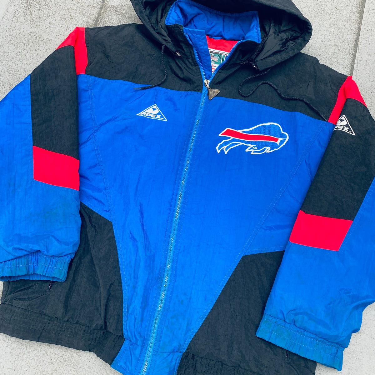 Buffalo Bills Hooded NFL Vintage 90's Mens Nylon ProLine by