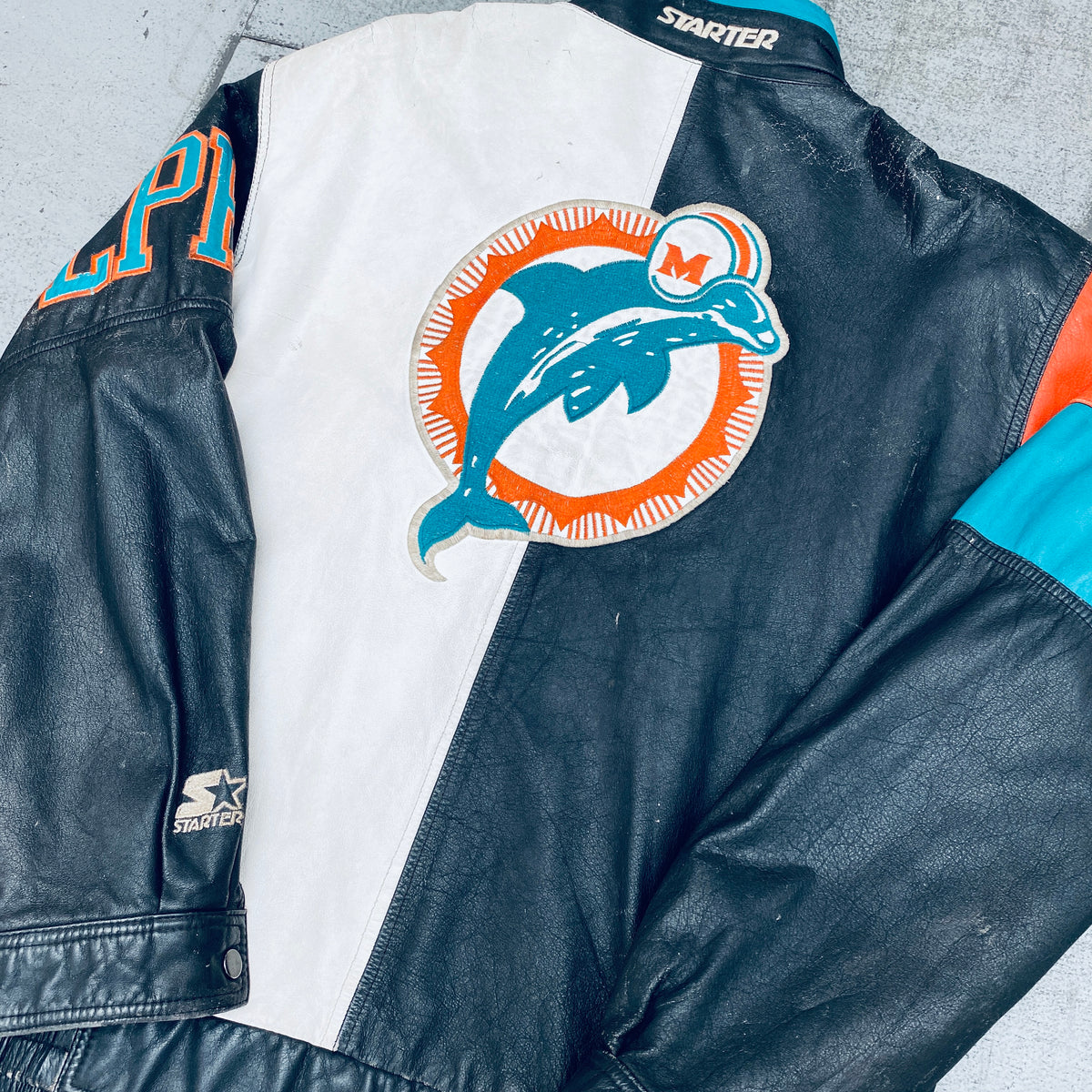 Vintage Miami Dolphins Leather Jacket