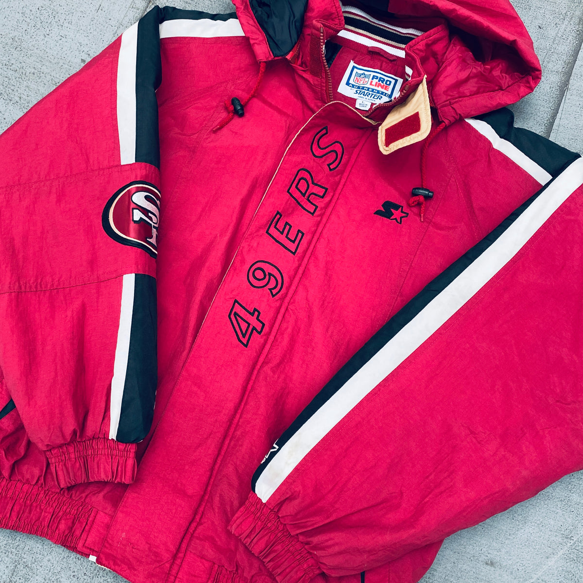 1990's SAN FRANCISCO 49ERS STARTER PRO LINE PULLOVER WINDBREAKER M - Classic  American Sports