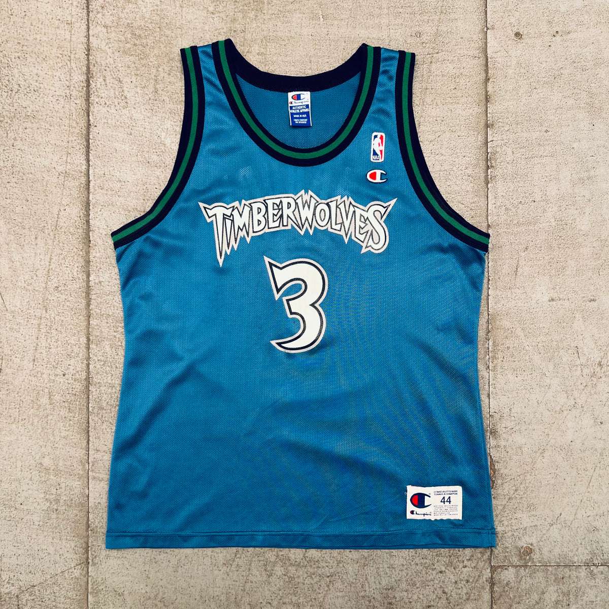 Vintage Champion Minnesota Timberwolves Kevin Garnett Jersey Sz 44