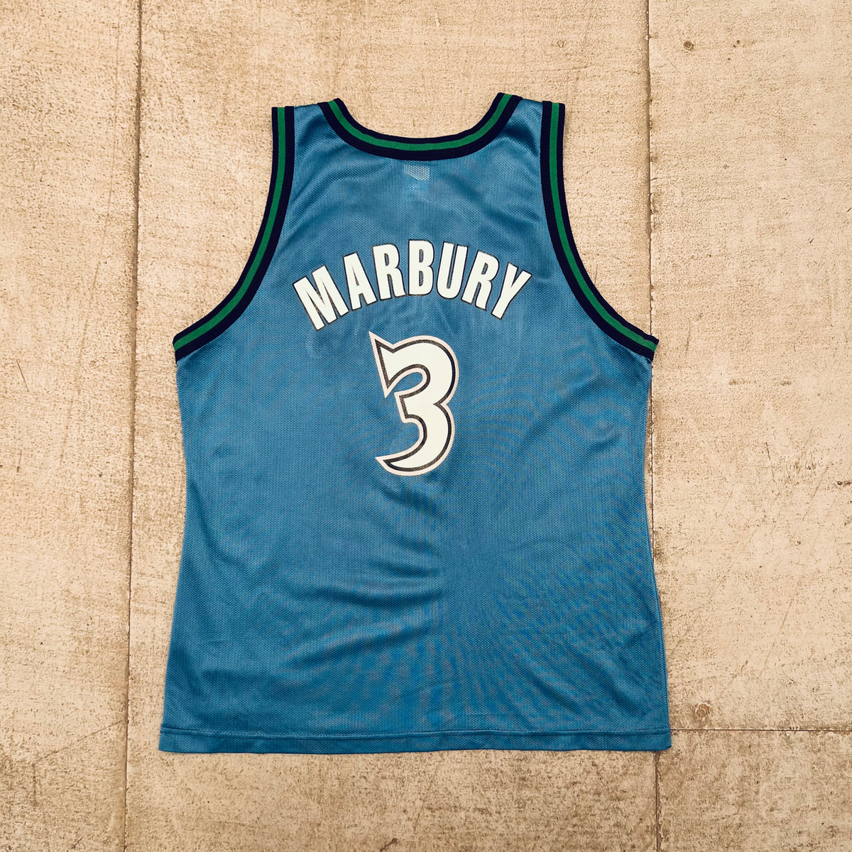 Minnesota Timberwolves Stephon Marbury 1996 97 Rookie Champion Jersey National Vintage League Ltd