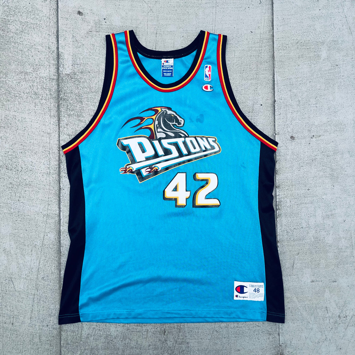 Detroit Pistons: Jerry Stackhouse 1997/98 Teal Champion Jersey (L/XL) –  National Vintage League Ltd.