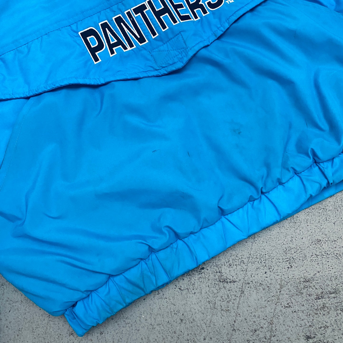 Carolina Panthers: 1994 Logo 7 Team Announce 1/4 Zip Breakaway Jacket (M)