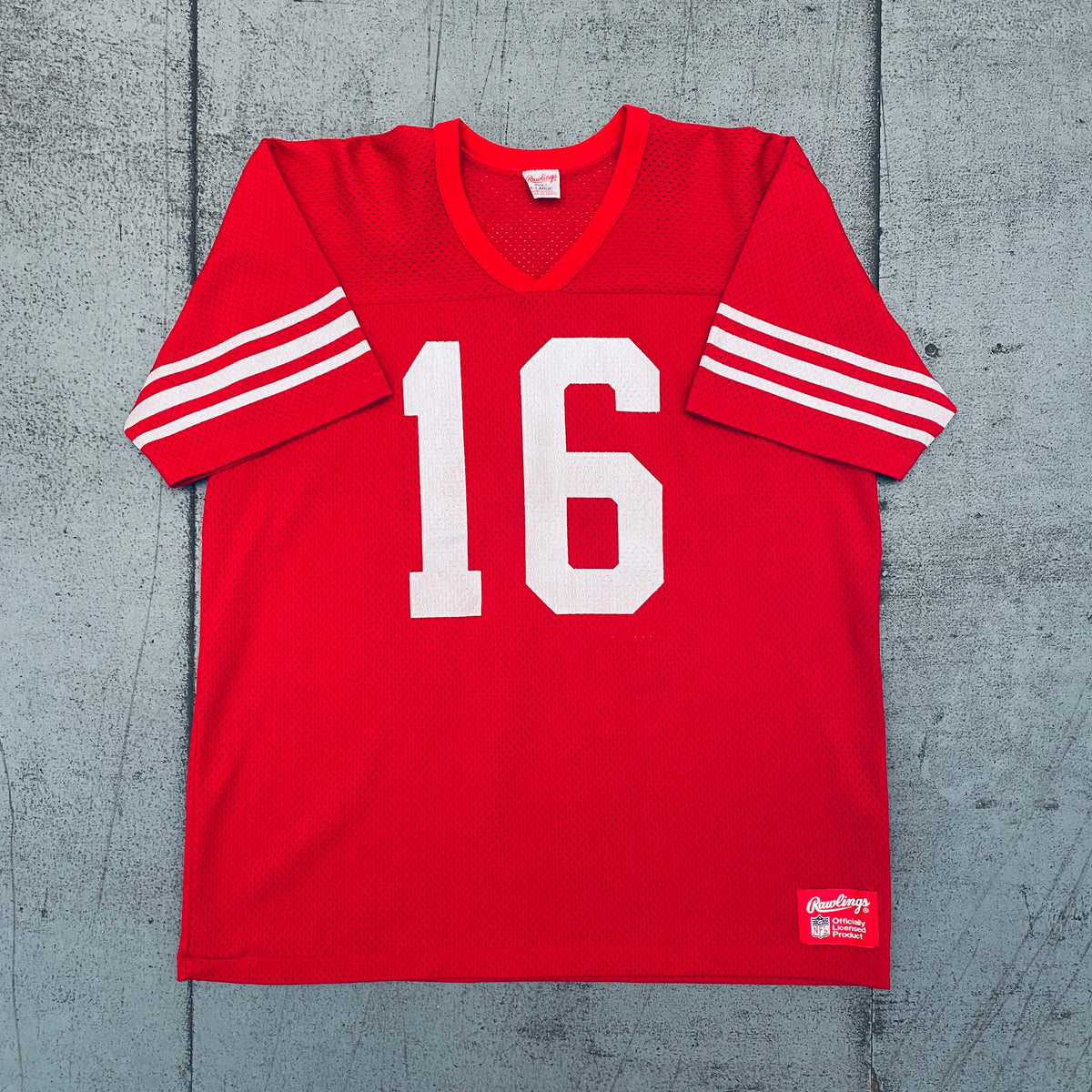 SAN FRANCISCO 49ers JOE MONTANA VINTAGE 80s CHAMPION NFL FOOTBALL JERSEY XL