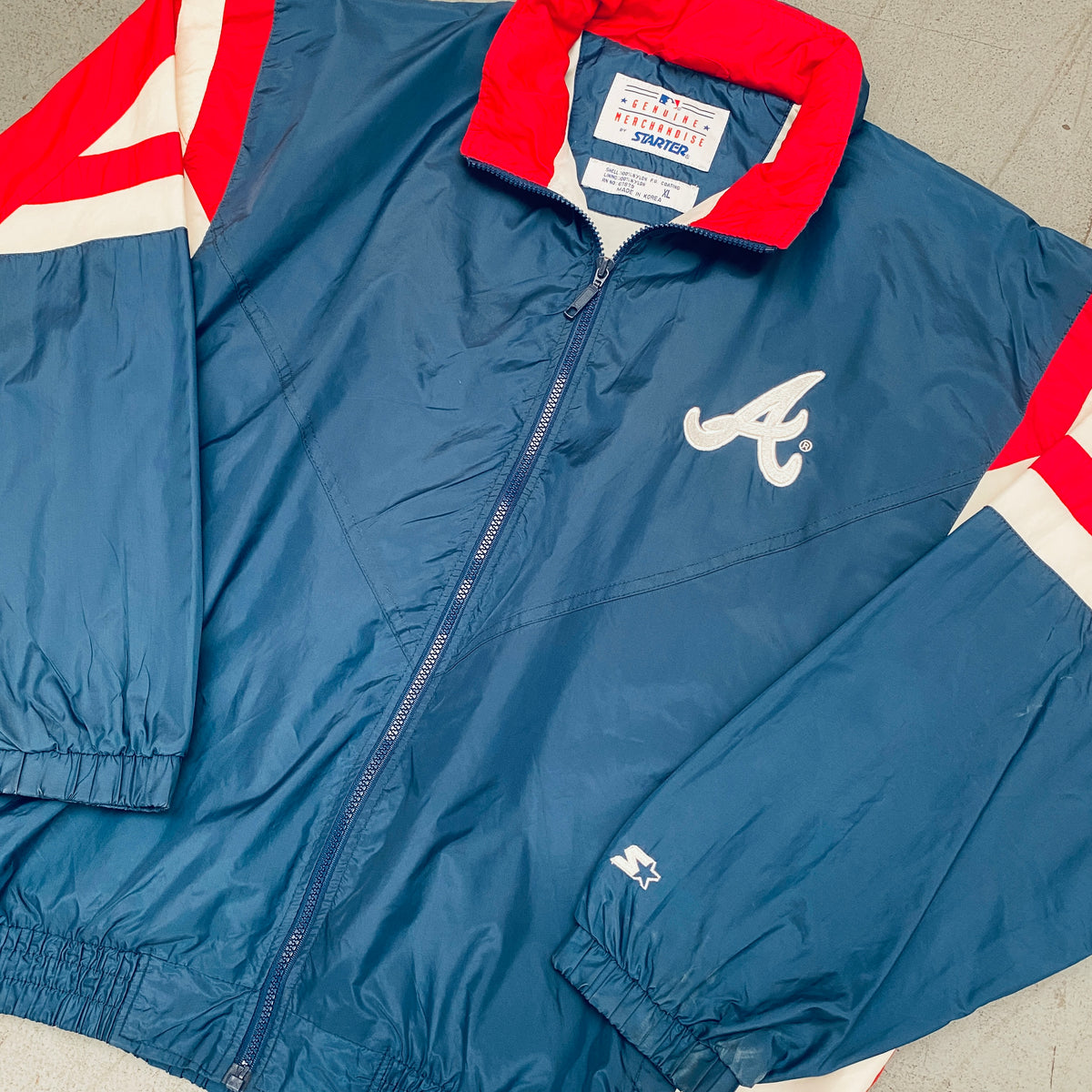 Atlanta Braves: 1990's 1/4 Zip Starter Breakaway Jacket (XL