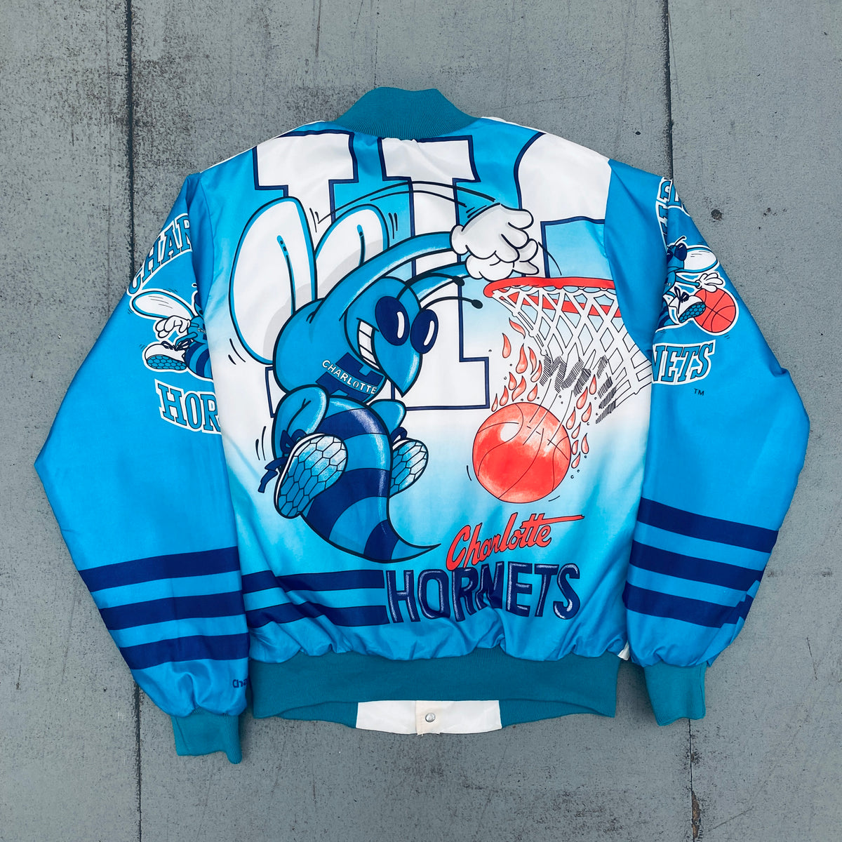 Vintage 70s-80s Chalk deals line Charlotte hornets velvet jacket