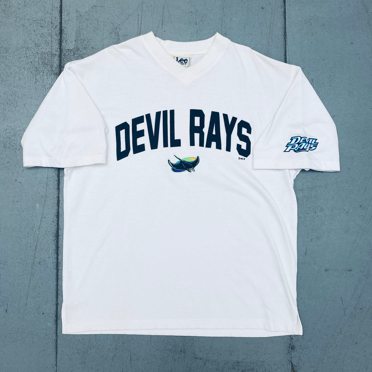 Tampa Bay Devil Rays: 1998 Inaugural Season Stitched Spellout Tee (XL) –  National Vintage League Ltd.