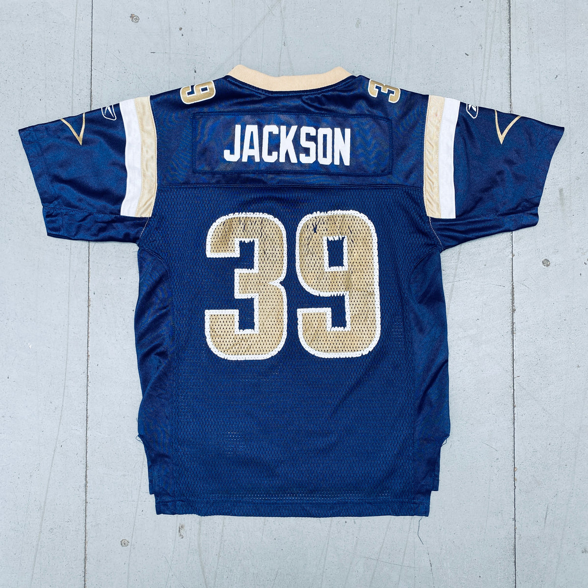 Marshall Faulk La Louis Rams 28 Gold Reebok NFL Football Jersey