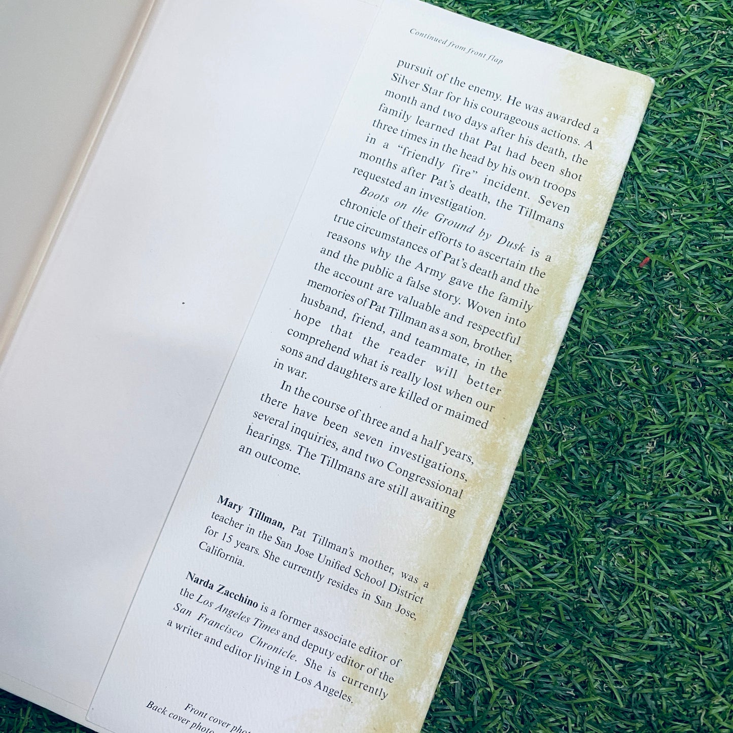 Boots On the Ground By Dusk - My Tribute To Pat Tillman Hardback Book