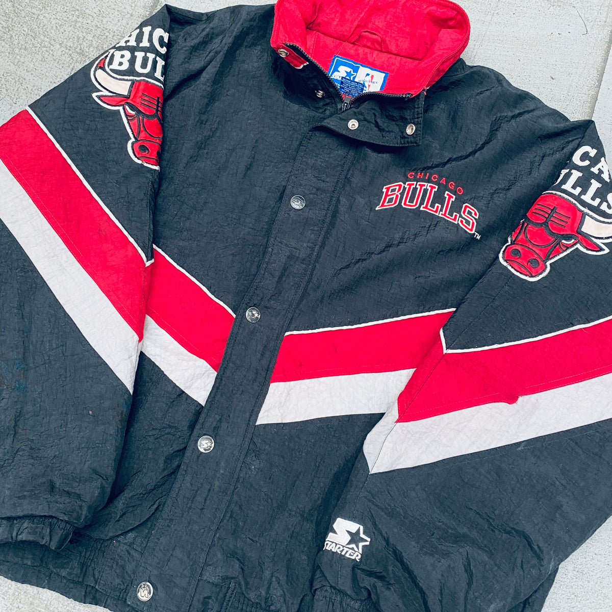Chicago Bulls: 1990's NBA Authentics Fullzip Starter Chevron ...