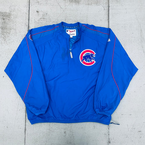 Chicago Cubs: 2000's Majestic 1/4 Zip Dugout Jacket (XL)