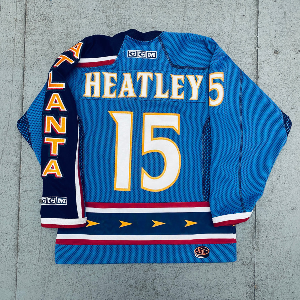 Vintage CCM NHL Atlanta Thrashers Dany Heatley #15 Hockey Jersey