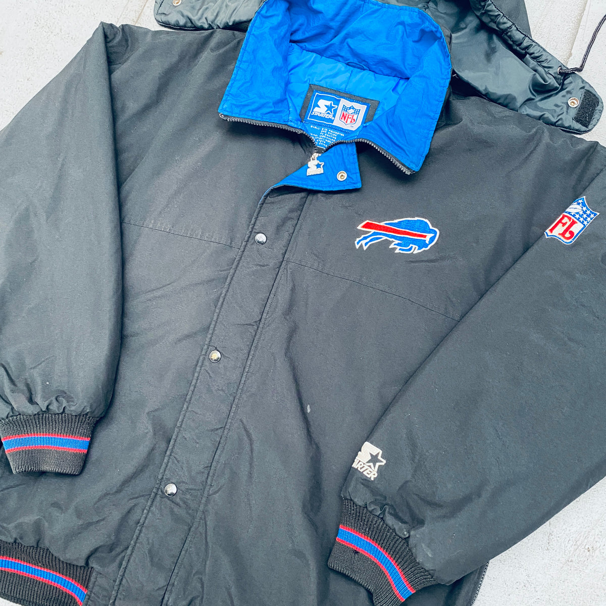 Buffalo Bills: 1990's Blackout Fullzip Starter Parka Jacket (XL) – National  Vintage League Ltd.