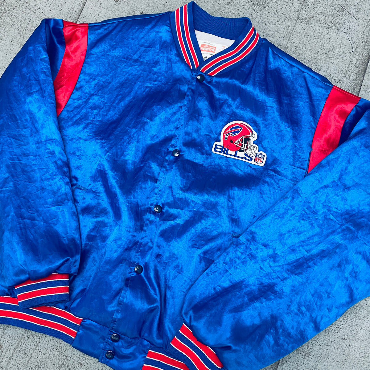 Buffalo Bills Blue Satin Bomber Jacket