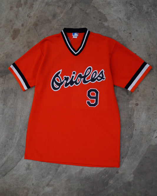 Baltimore Orioles: 1989 No. 9 Brady Anderson Orange V-Neck Jersey (L)