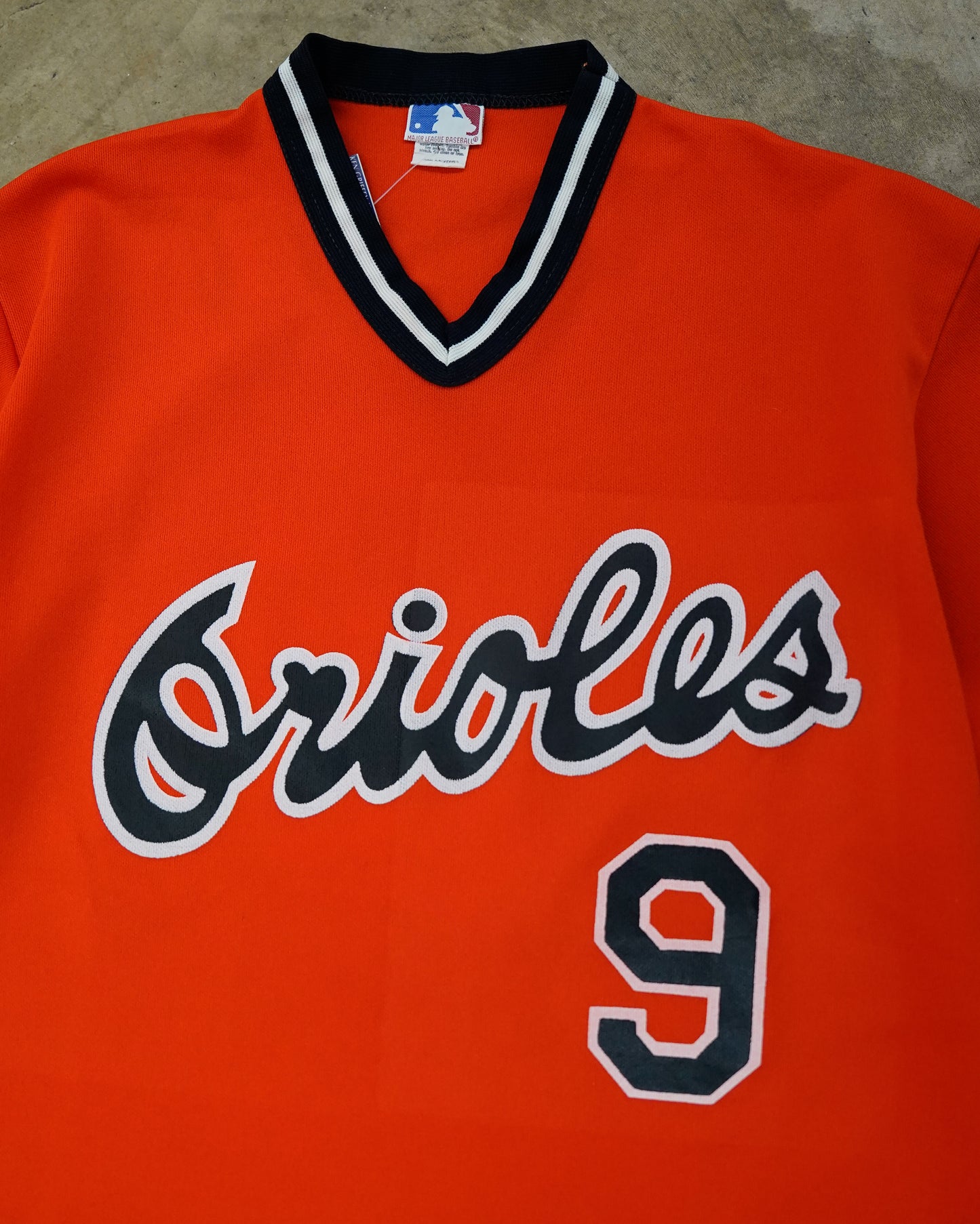 Baltimore Orioles: 1989 No. 9 Brady Anderson Orange V-Neck Jersey (L)