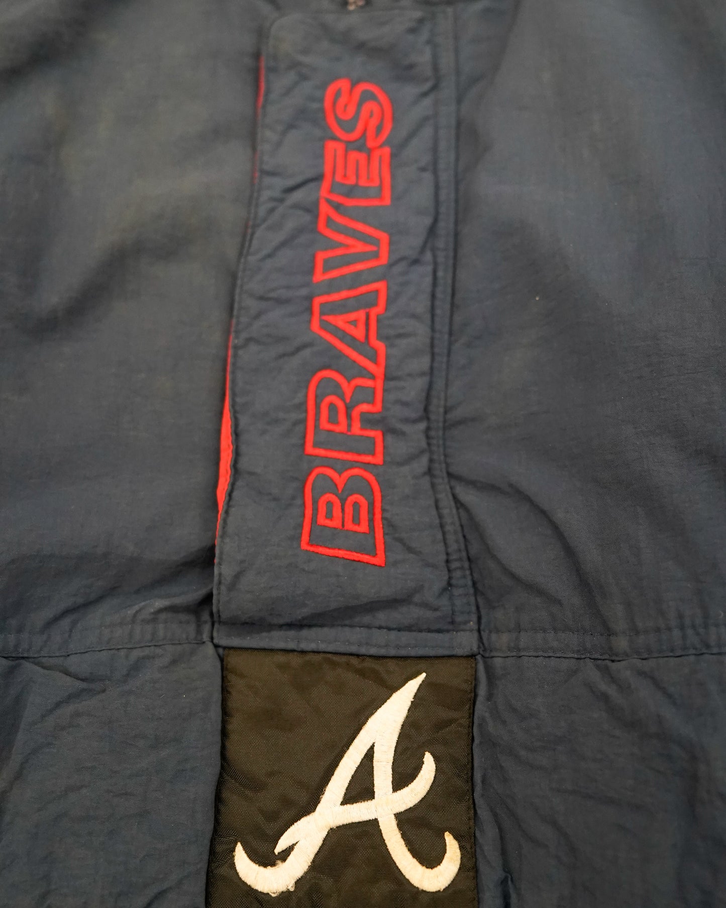 Atlanta Braves: 1990's 1/4 Zip Embroidered Starter Jacket XL