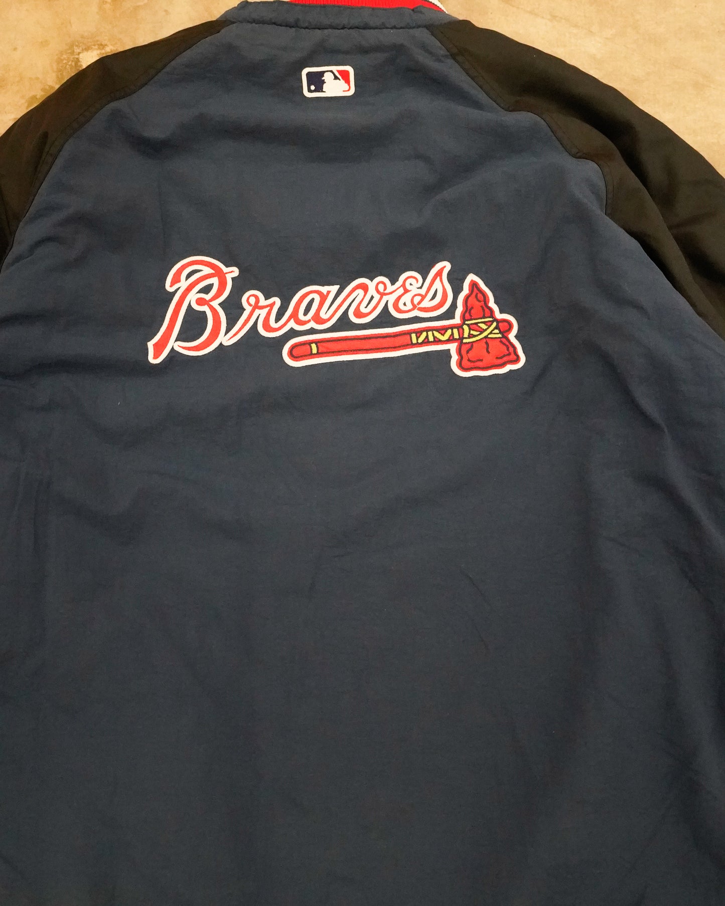 Atlanta Braves: 1990's 1/4 Zip Embroidered Starter Jacket XL