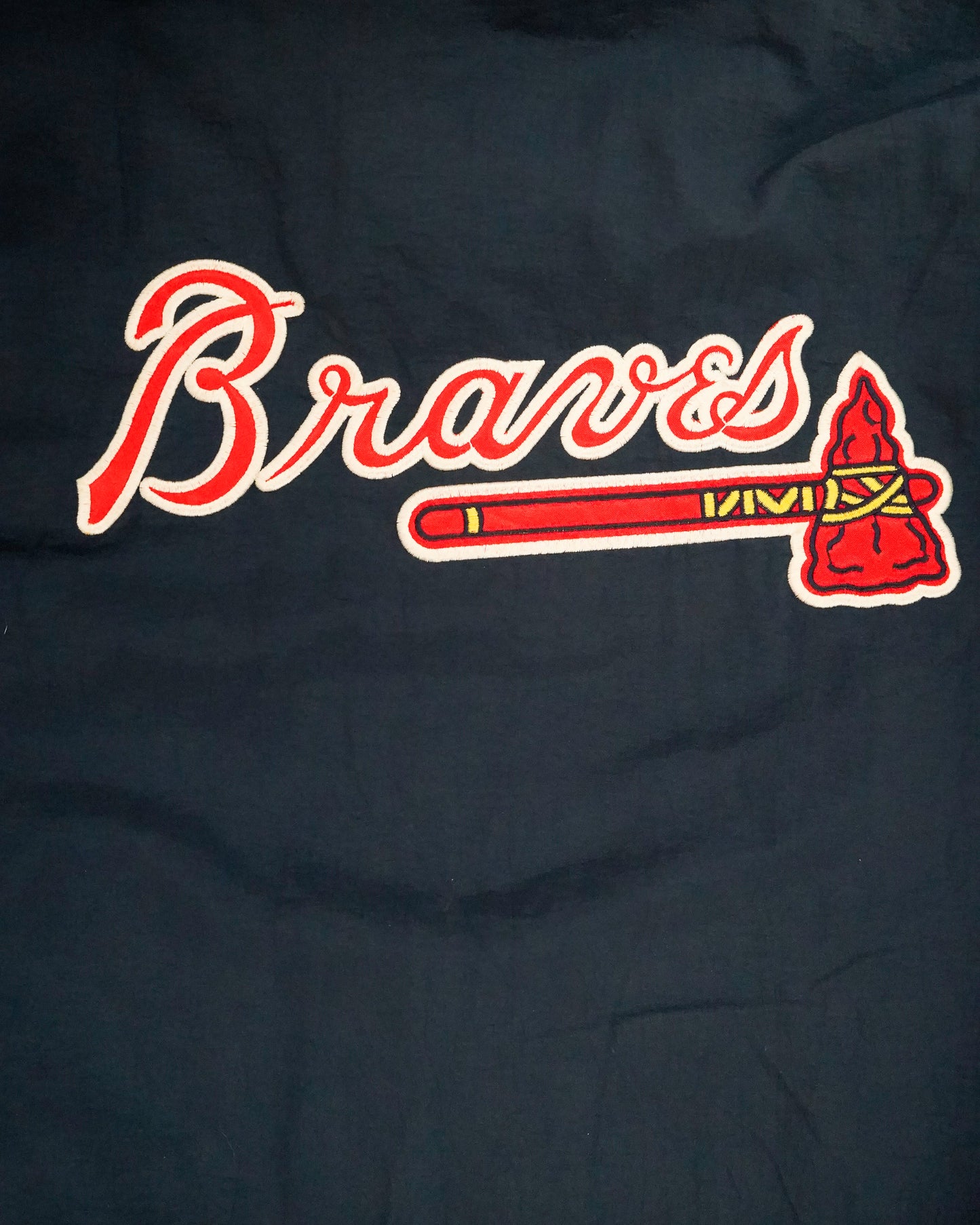 Atlanta Braves: 1990's 1/4 Zip Embroidered Starter Jacket XL