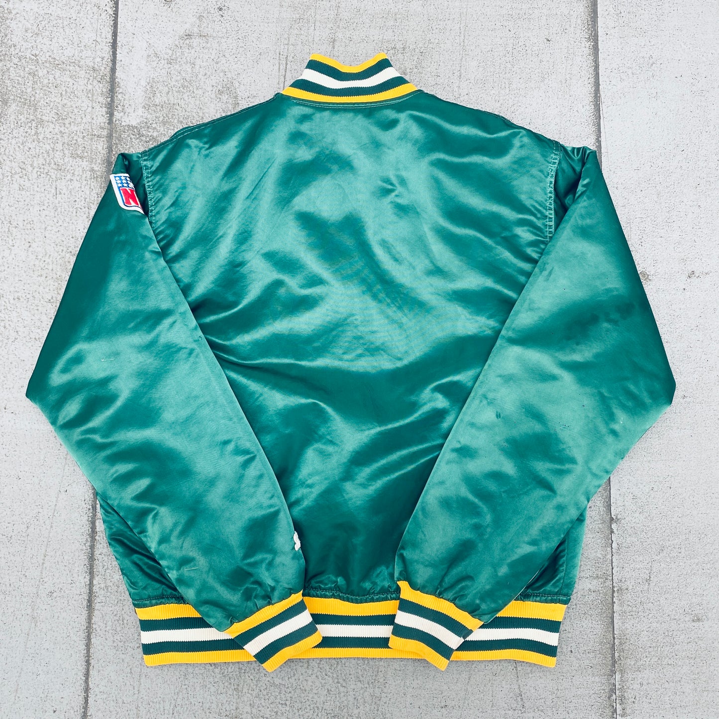 Green Bay Packers: 1980's Satin Starter Bomber Jacket (L)