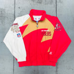 San Francisco 49ers: 1990's Logo Athletic Shark Tooth Proline Fullzip Lightweight Jacket (L/XL)