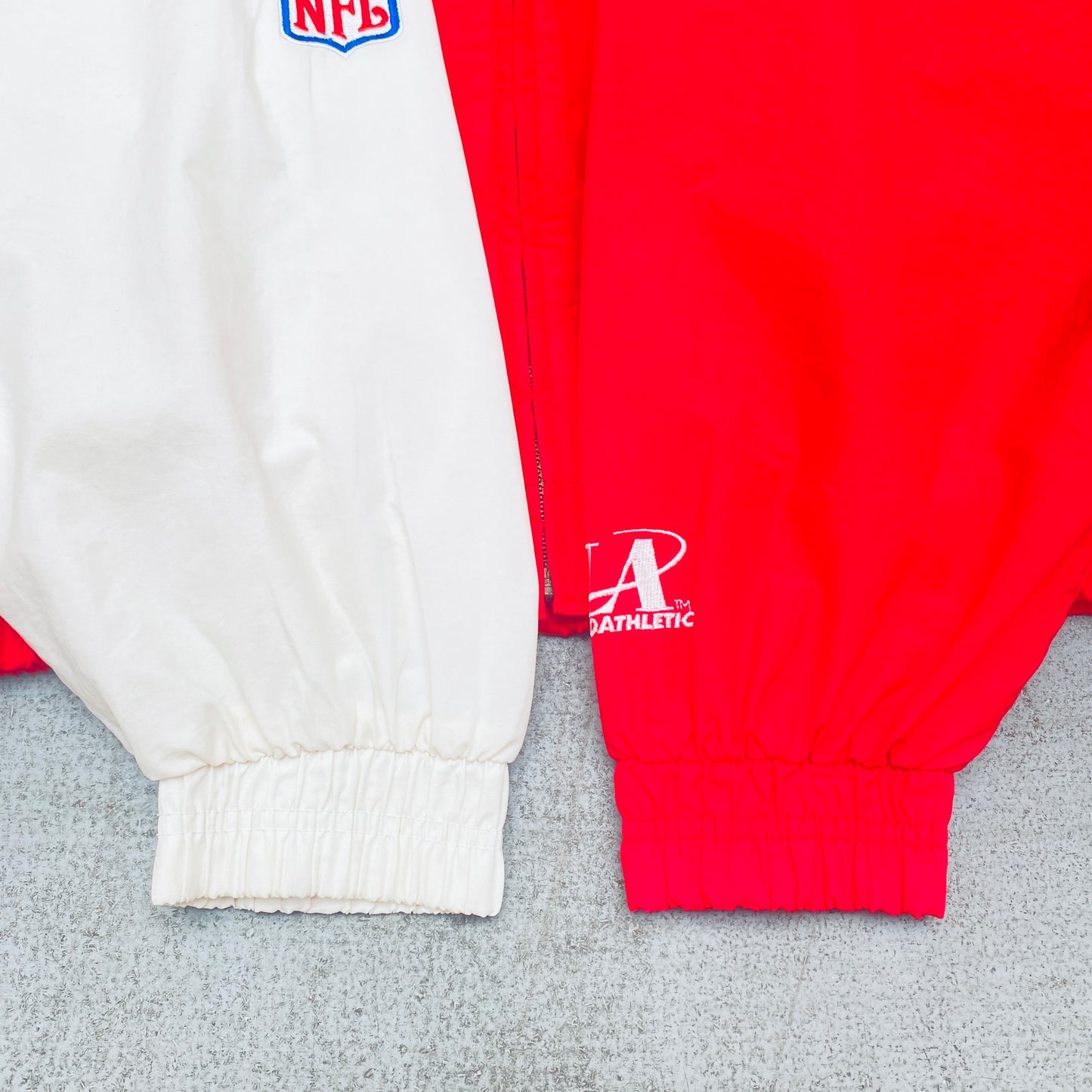 San Francisco 49ers: 1990's Logo Athletic Shark Tooth Proline Fullzip Lightweight Jacket (L/XL)