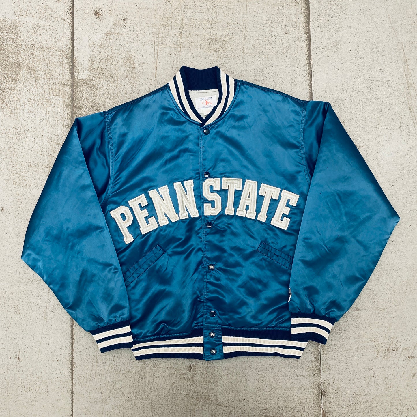 Penn State Nittany Lions: 1980's Felco Satin Stitched Spellout Bomber Jacket (L)