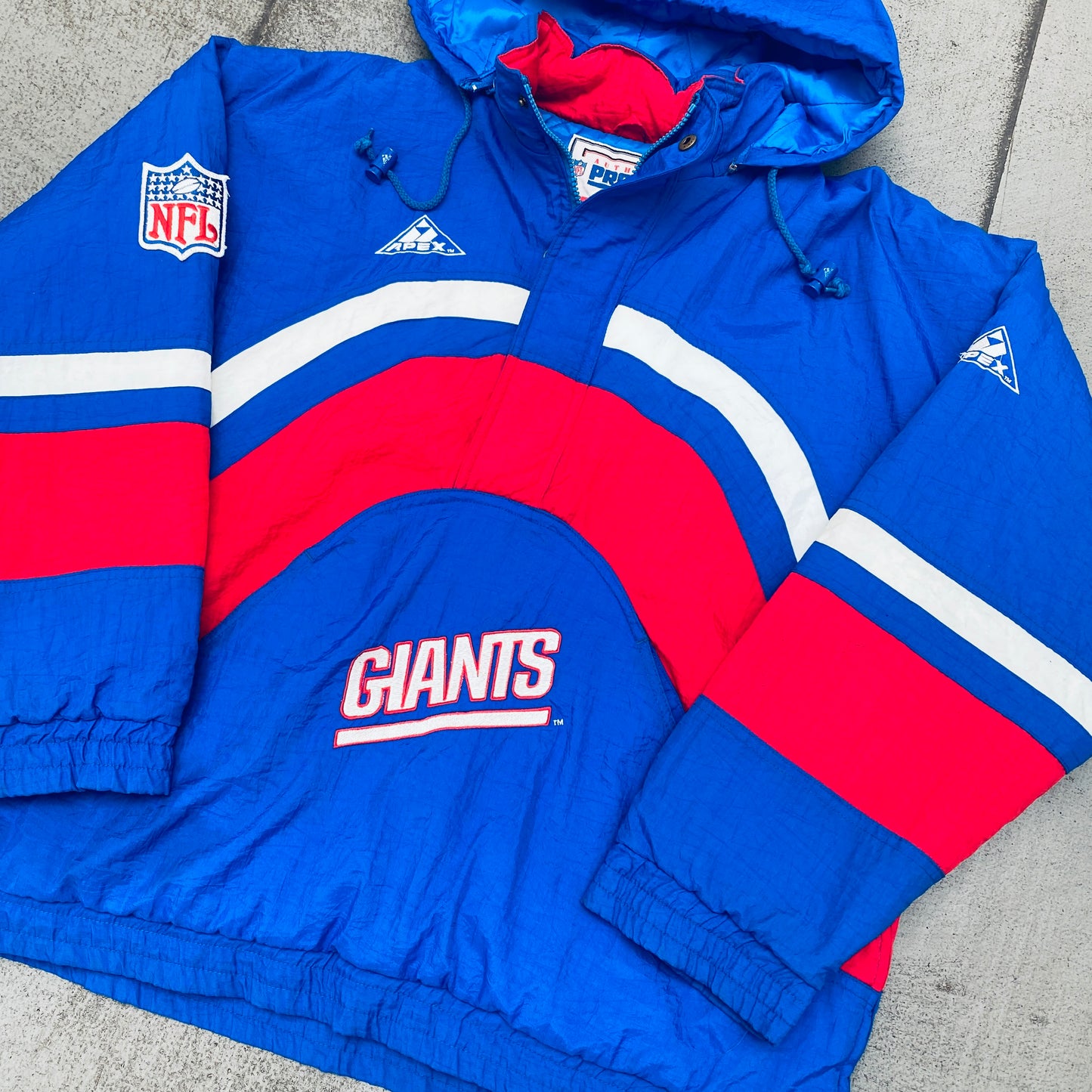 New York Giants: 1990's Apex One 1/4 Zip Breakaway Proline Jacket (L)