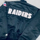 Los Angeles Raiders: 1980's Satin Reverse Spellout Proline Starter Bomber Jacket (M/L)