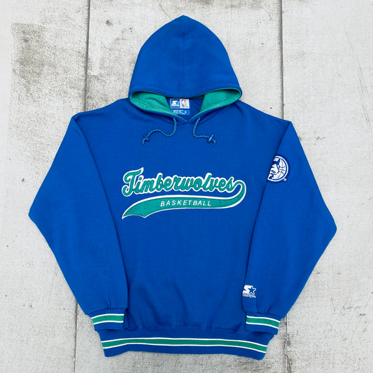 Minnesota Timberwolves: 1990's Stitched Script Spellout Starter Hoodie (XXL) - BNWOT!!