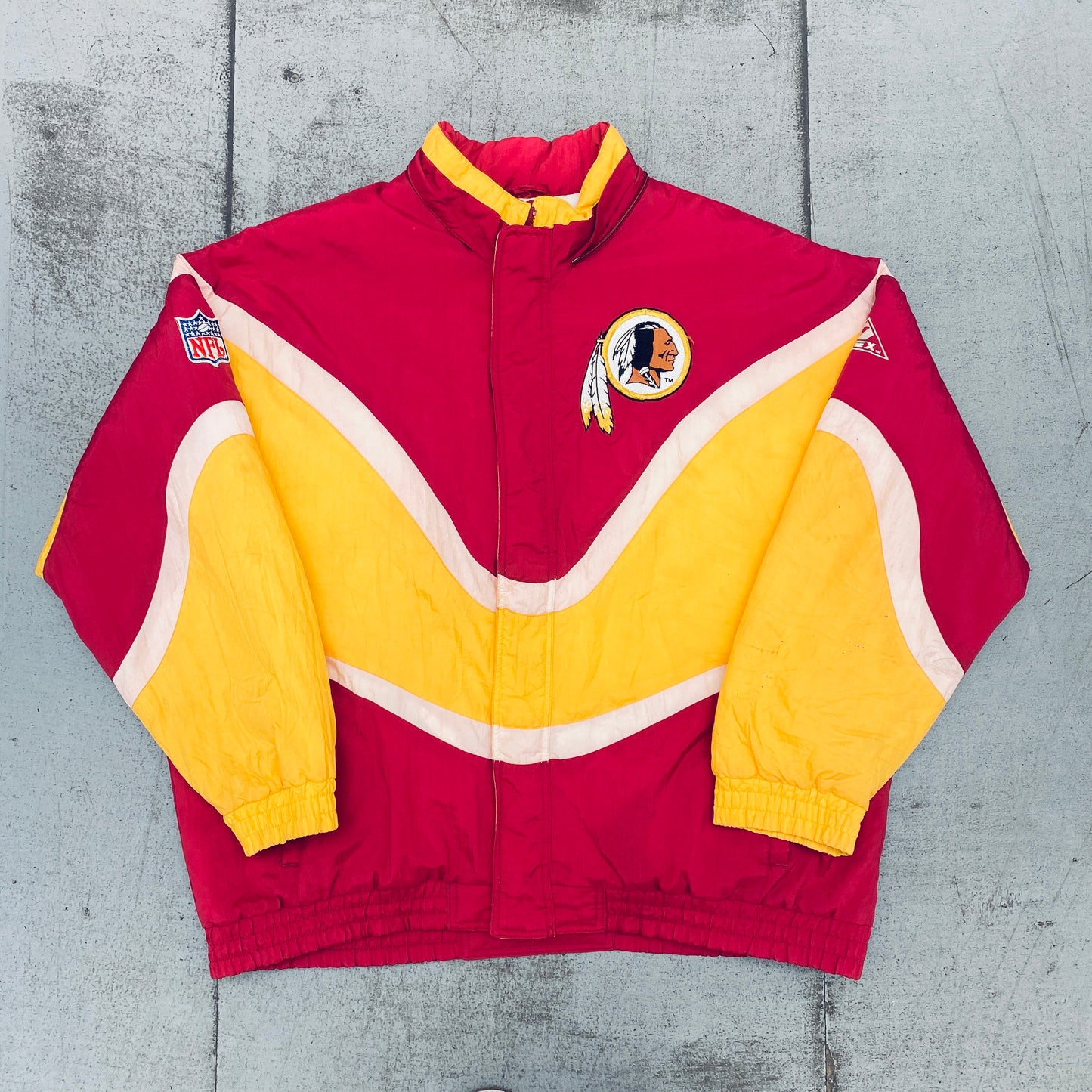 Washington Redskins: 1990's Apex One "Ice Cream Man" Wave Fullzip Proline Jacket (XL)