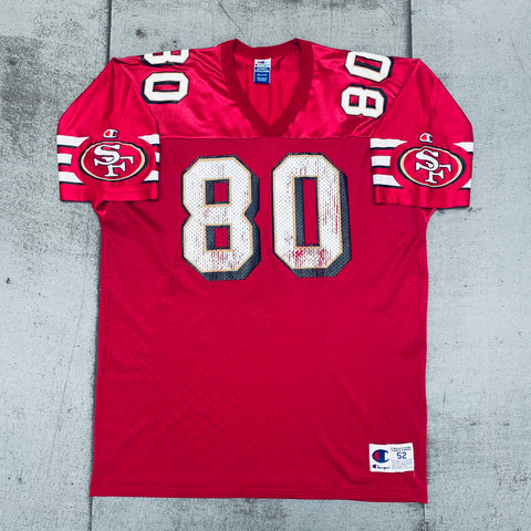 VTG 90s Red Champion USA Jerry Rice 80 San Francisco 49ers 