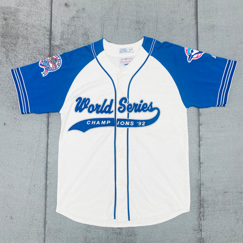 Toronto Blue Jays: 1992 World Series Champions Stitched Script Spellout Starter Baseball Jersey (S/M)