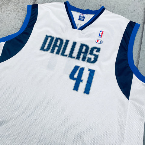 Dirk Nowitzki Authentic Jersey White Dallas Mavericks Size 52 - NEW