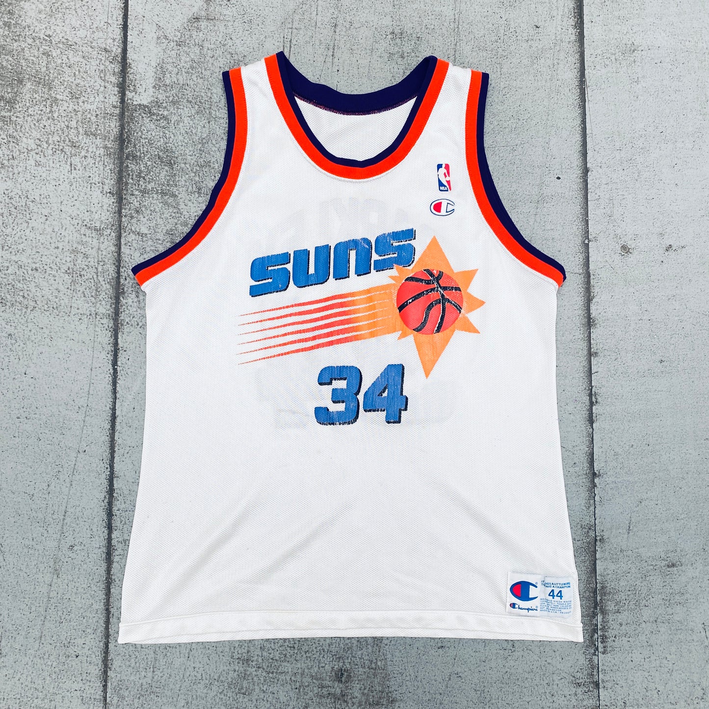 Phoenix Suns: Charles Barkley 1992/93 White Champion Jersey (M/L)