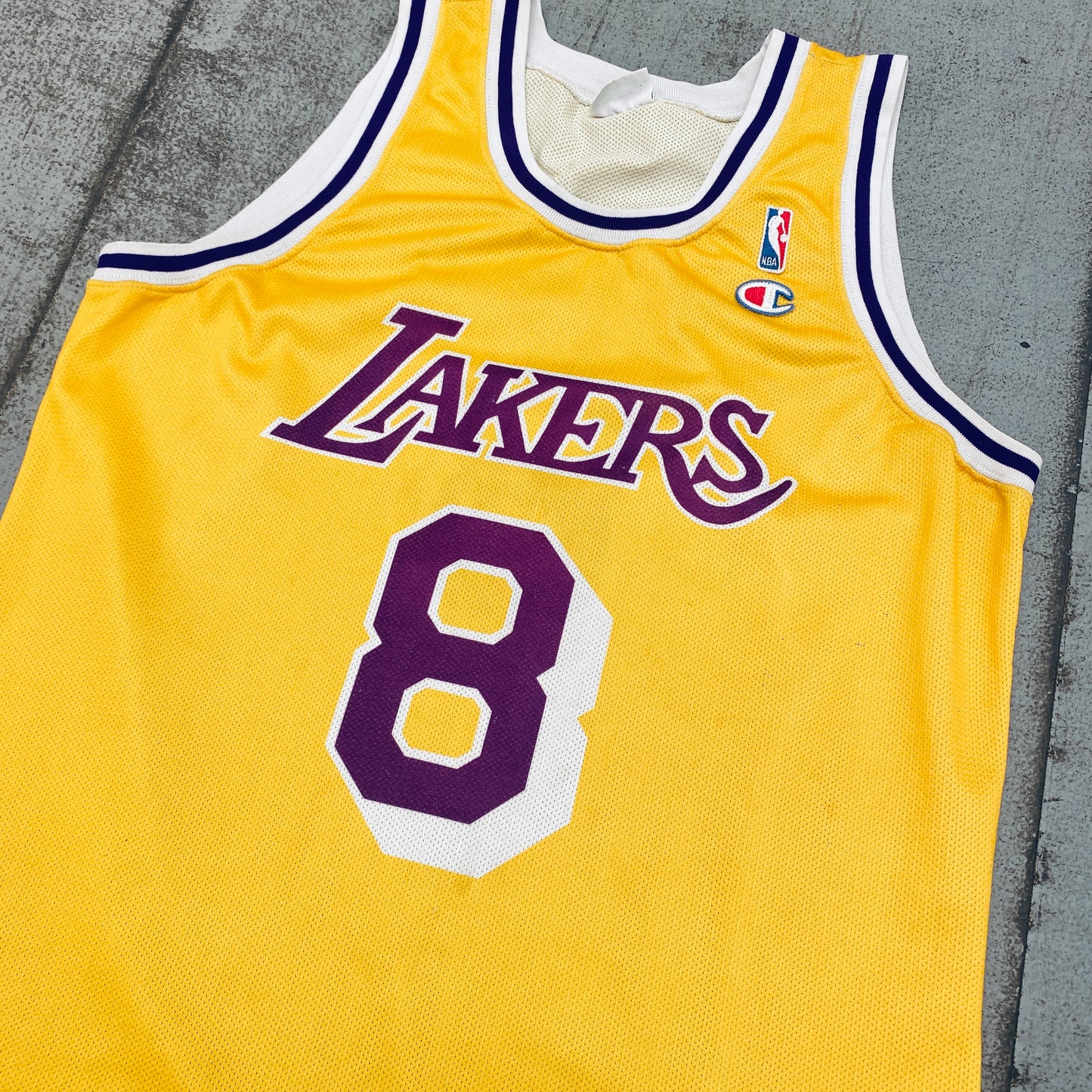 Los Angeles Lakers: Kobe Bryant 1996/97 Rookie Yellow Champion Jersey (L)